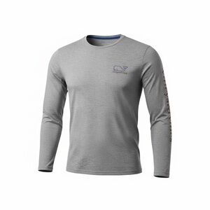Vineyard Vines Gray Long Sleeve Dunes Tee Whale Logo Men’s L